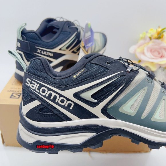 Salomon X Ultra 3 GTX W Trail Hiking Sneakers Shadow Lunar Rock Aqua Gray US 8 - Picture 5 of 9